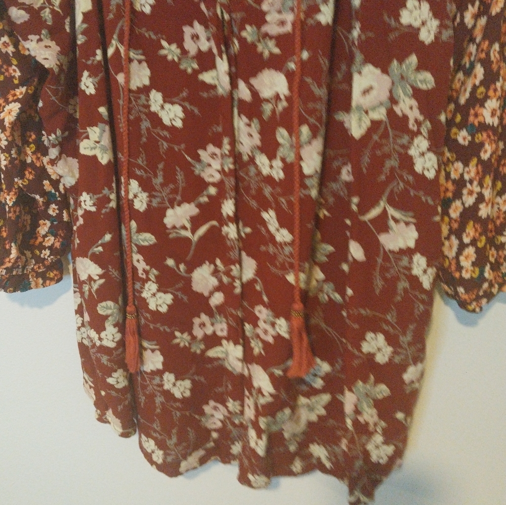 Cafe Marrakesh Red Patchwork Floral Button Down B… - image 5